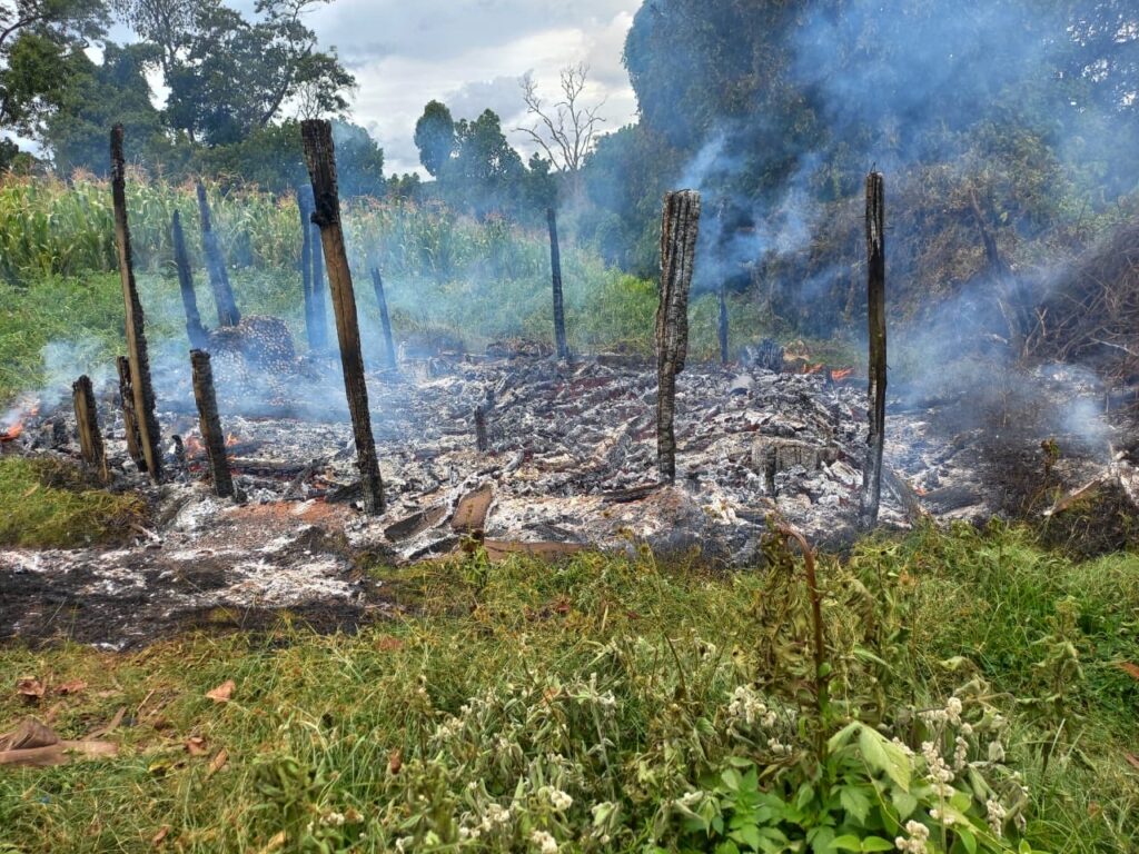 Ogiek house burned to ashes during evictions in November 2023